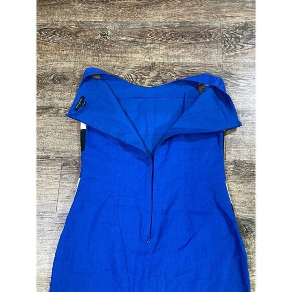 Banana Republic Linen Blend Color Block Shift Dress Blue Multi Stripe Women’s 2 - Picture 9 of 9